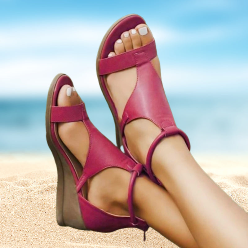 Nina | Sandalias ortopédicas de piel con tacón