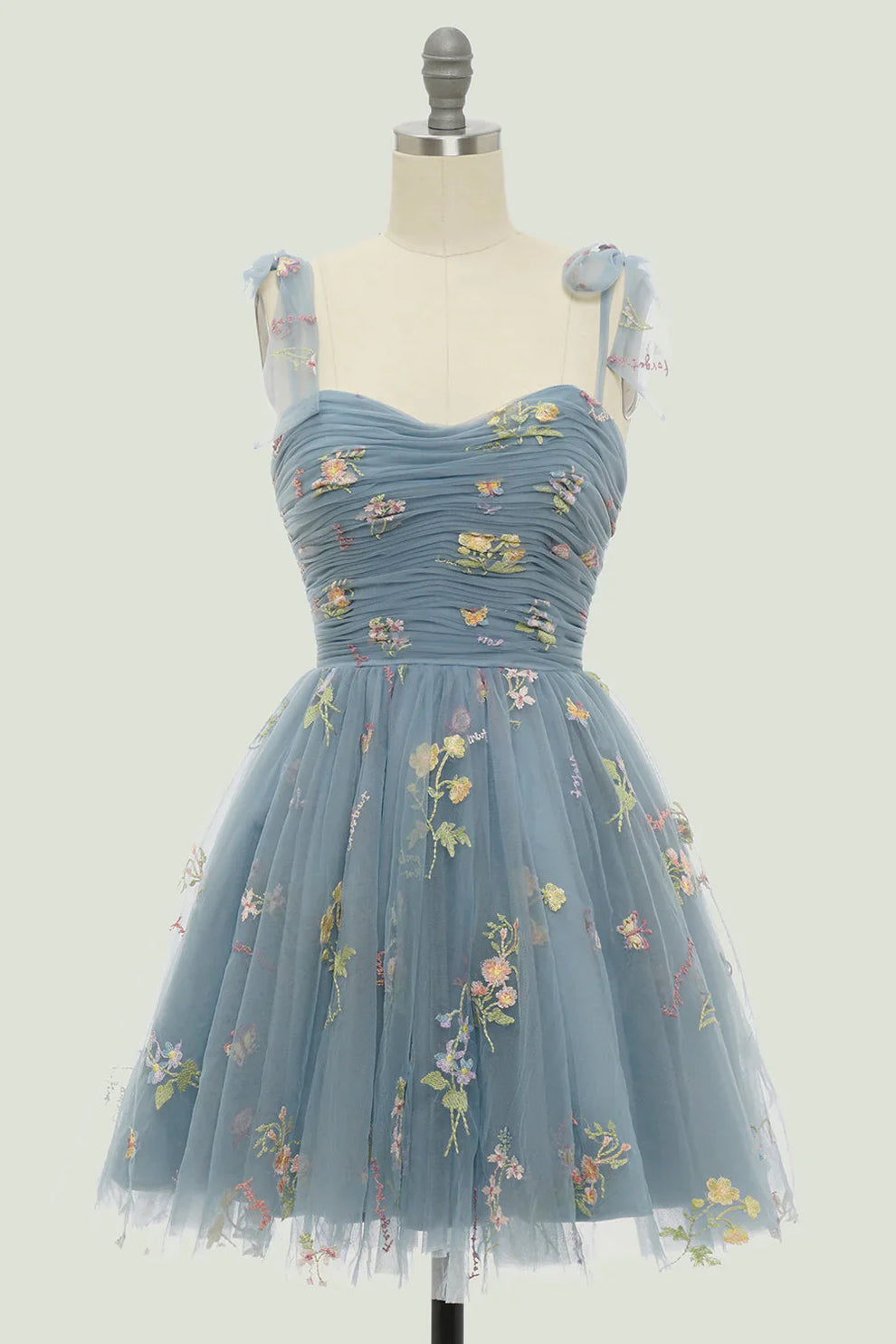 Vestido Largo Mujer – Tul Romántico y Flores Bordadas para Eventos