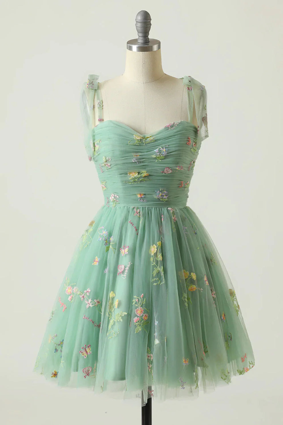Vestido Largo Mujer – Tul Romántico y Flores Bordadas para Eventos