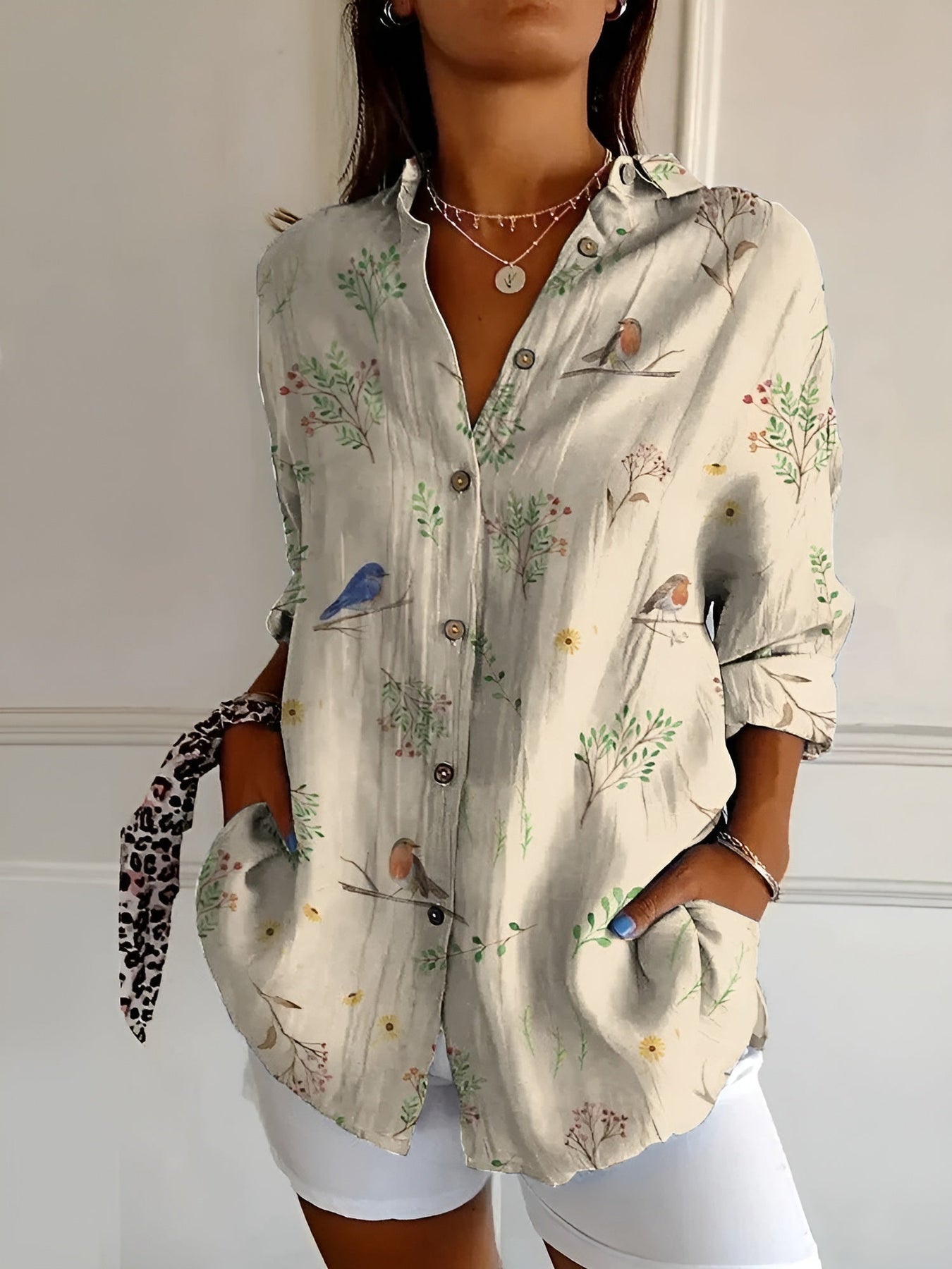 Briseida | Blusa informal con flores y ondas