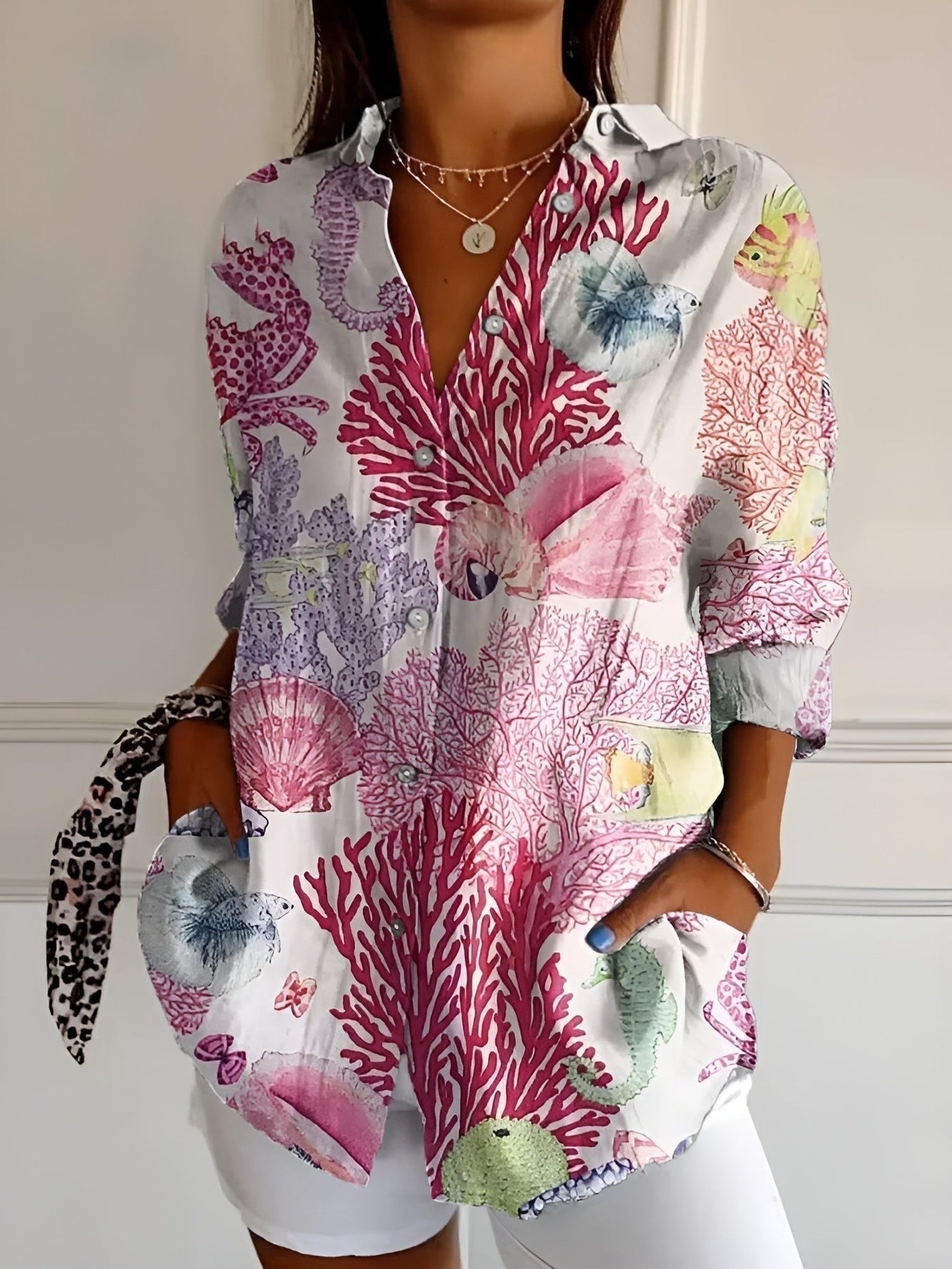 Briseida | Blusa informal con flores y ondas