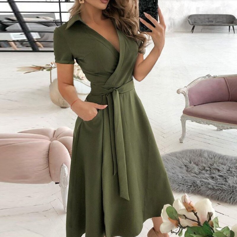 Vestido femenino sofisticado, moderno y versátil para primavera y verano