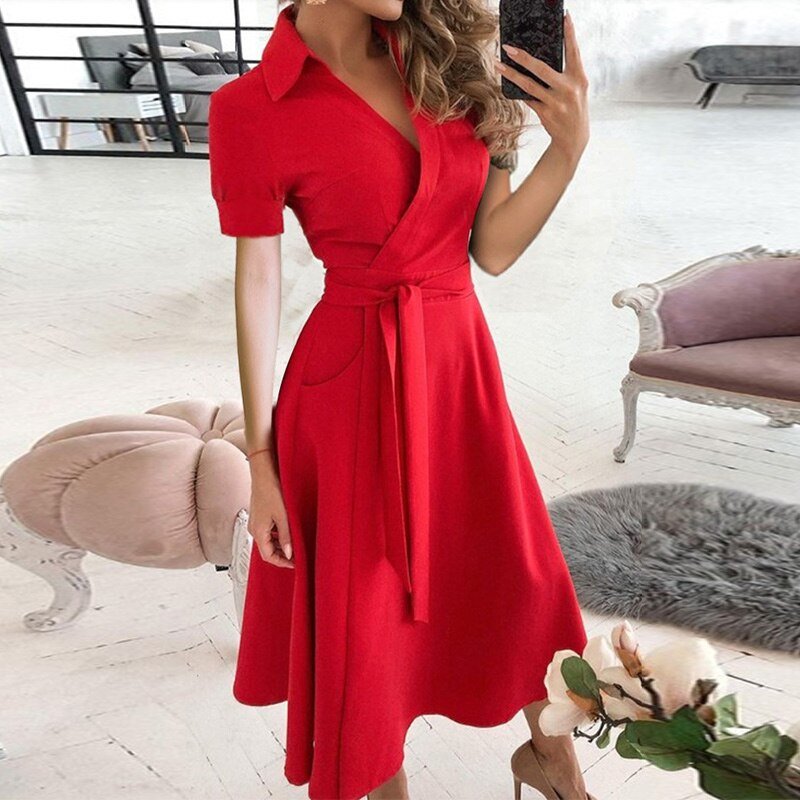 Vestido femenino sofisticado, moderno y versátil para primavera y verano