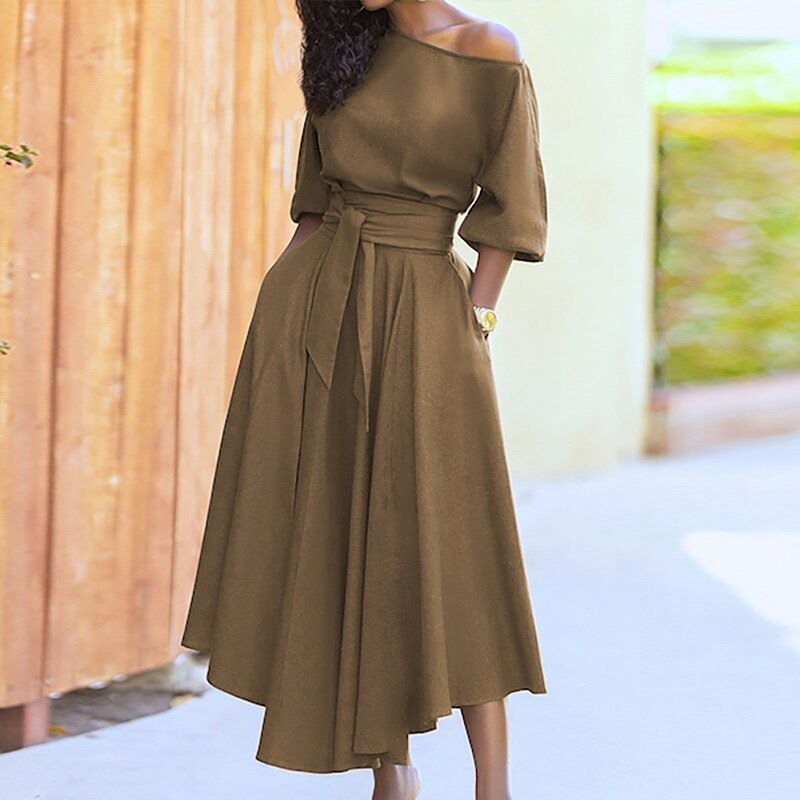Vestido femenino sofisticado, moderno y versátil para primavera y verano
