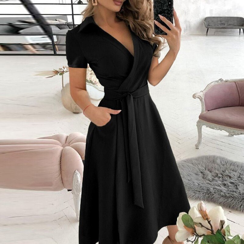 Vestido femenino sofisticado, moderno y versátil para primavera y verano