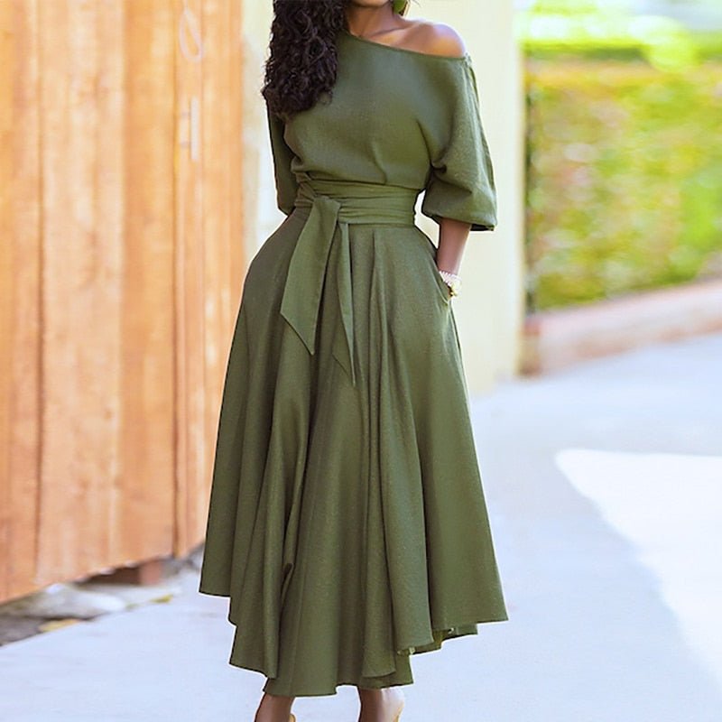 Vestido femenino sofisticado, moderno y versátil para primavera y verano