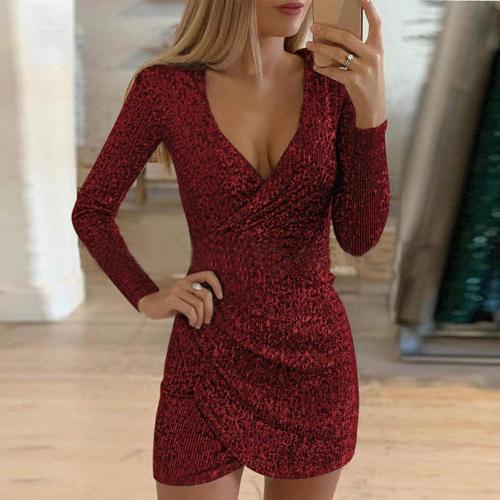 Vestido brillante de mujer, sofisticado y versátil para diario o noche