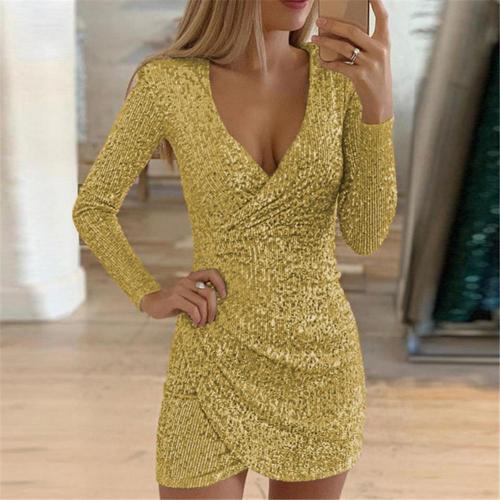Vestido brillante de mujer, sofisticado y versátil para diario o noche