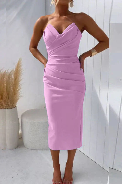 Vestido midi mujer sin espalda, elegante y chic