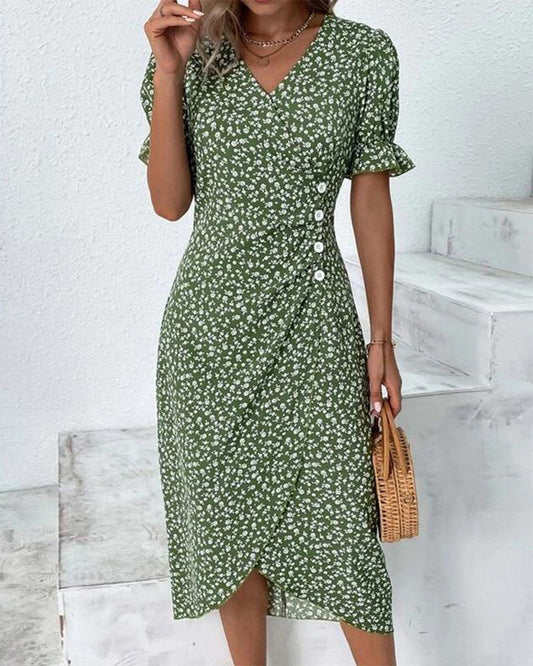 Vena | Vestido con cuello en V Fresh Bloom