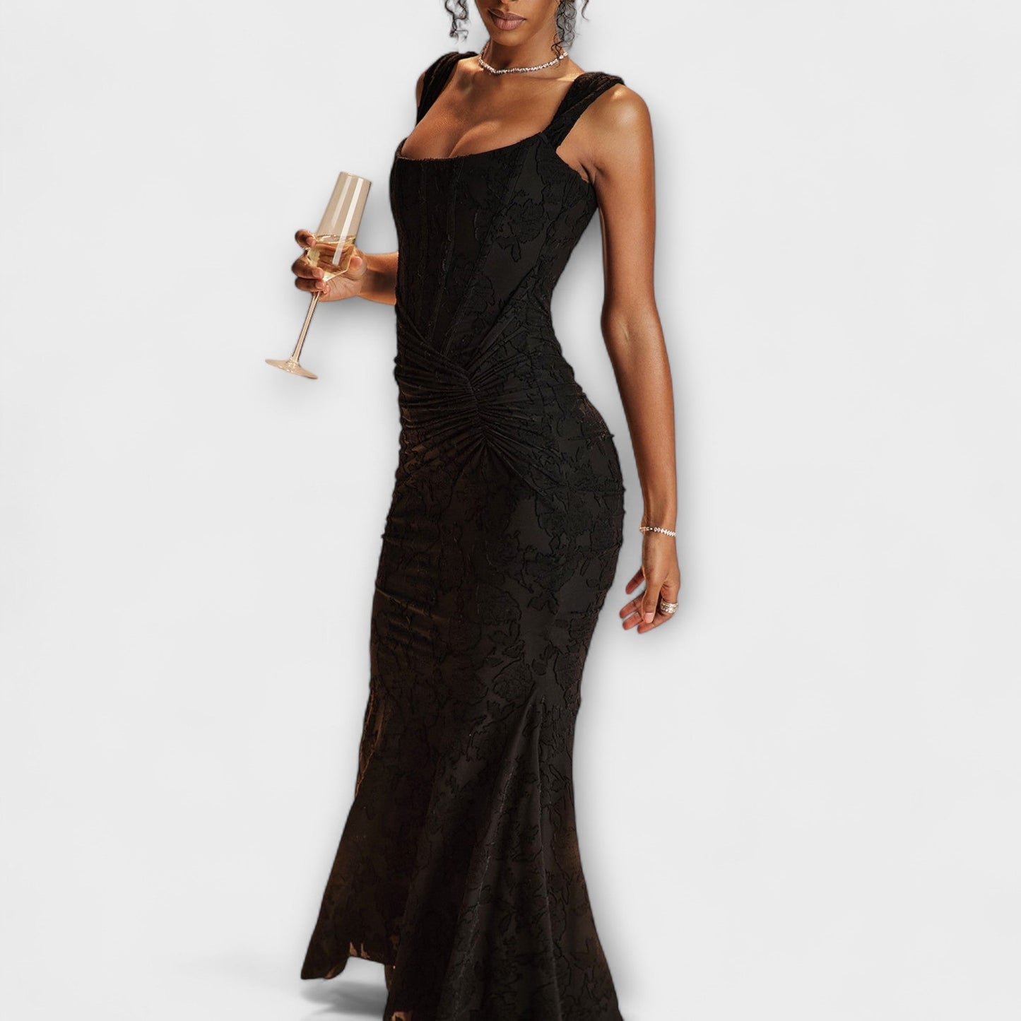 Elle | Vestido largo con corsé elegante y refinado