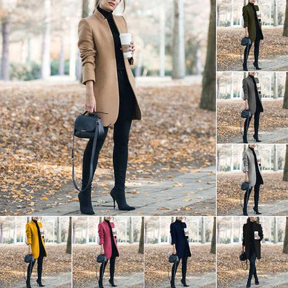 Blazer de lana para mujer con cuello alto: clásico y elegante, ideal para la oficina y el día a día