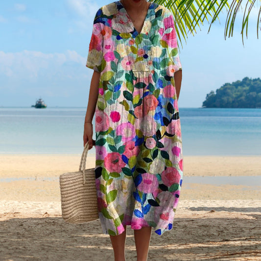 Hazal | Vestido De Verano Floral Colorido
