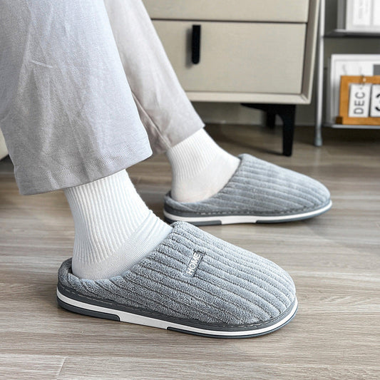Zapatillas de casa cálidas para mujer: tejido de canalé, suaves y cómodas para estar en casa