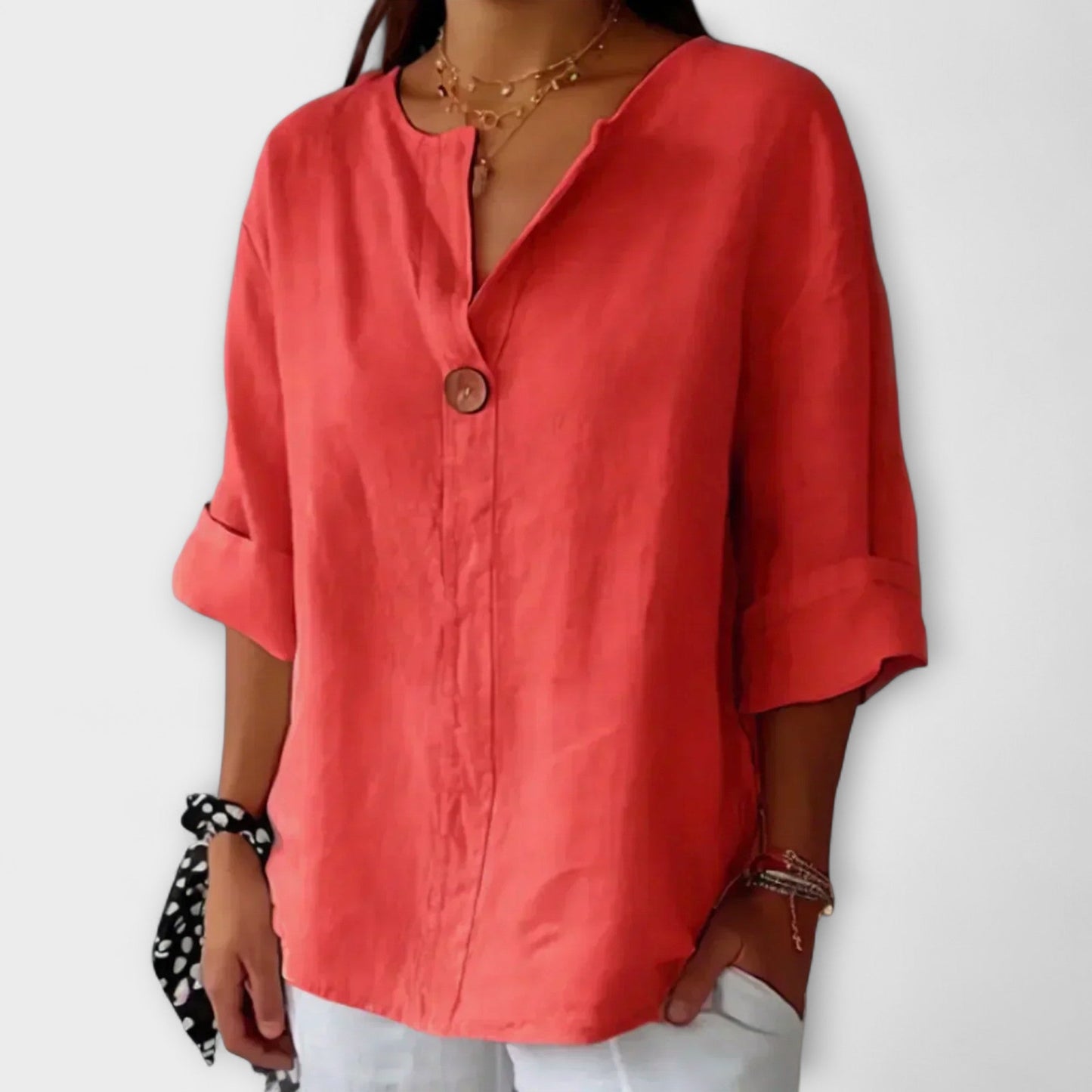 Leanne | Elegante blusa con cuello en V