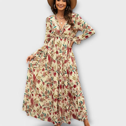 Stella | Maxi Vestido Floral Cuello en V