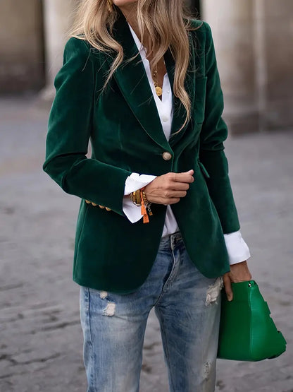 Saskia | Elegante blazer de terciopelo para señora