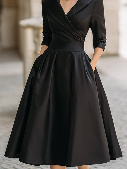 Vestido midi satén cómodo y chic mujer casual o formal
