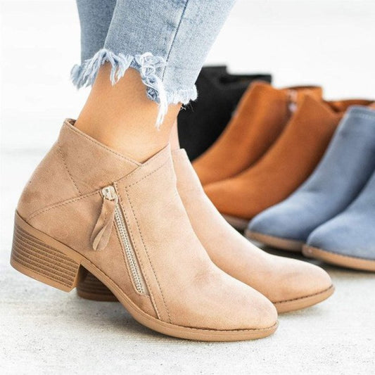 Sandalias elegantes mujer con cierre cremallera y plantilla suave