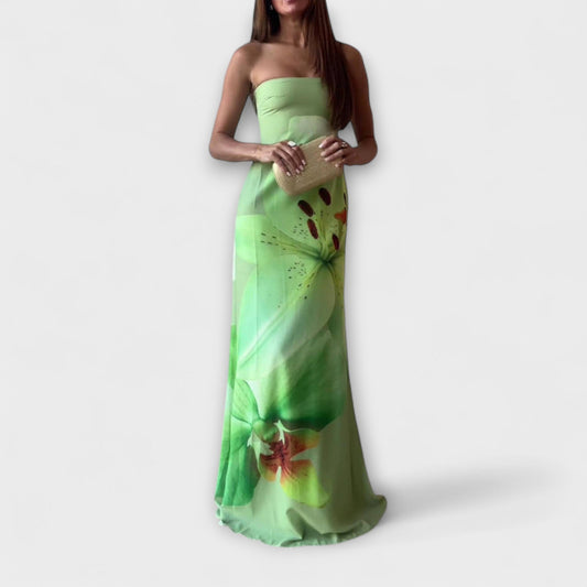 Marley | Elegante maxivestido sin hombros