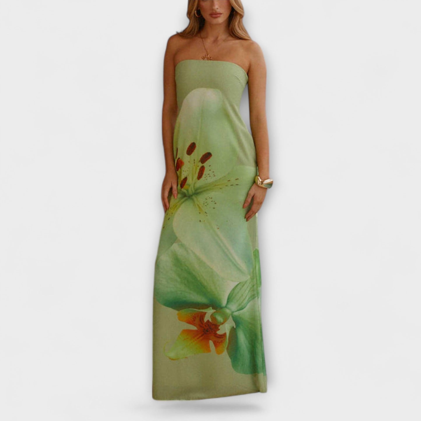 Marley | Elegante maxivestido sin hombros