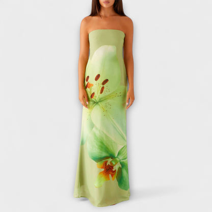 Marley | Elegante maxivestido sin hombros