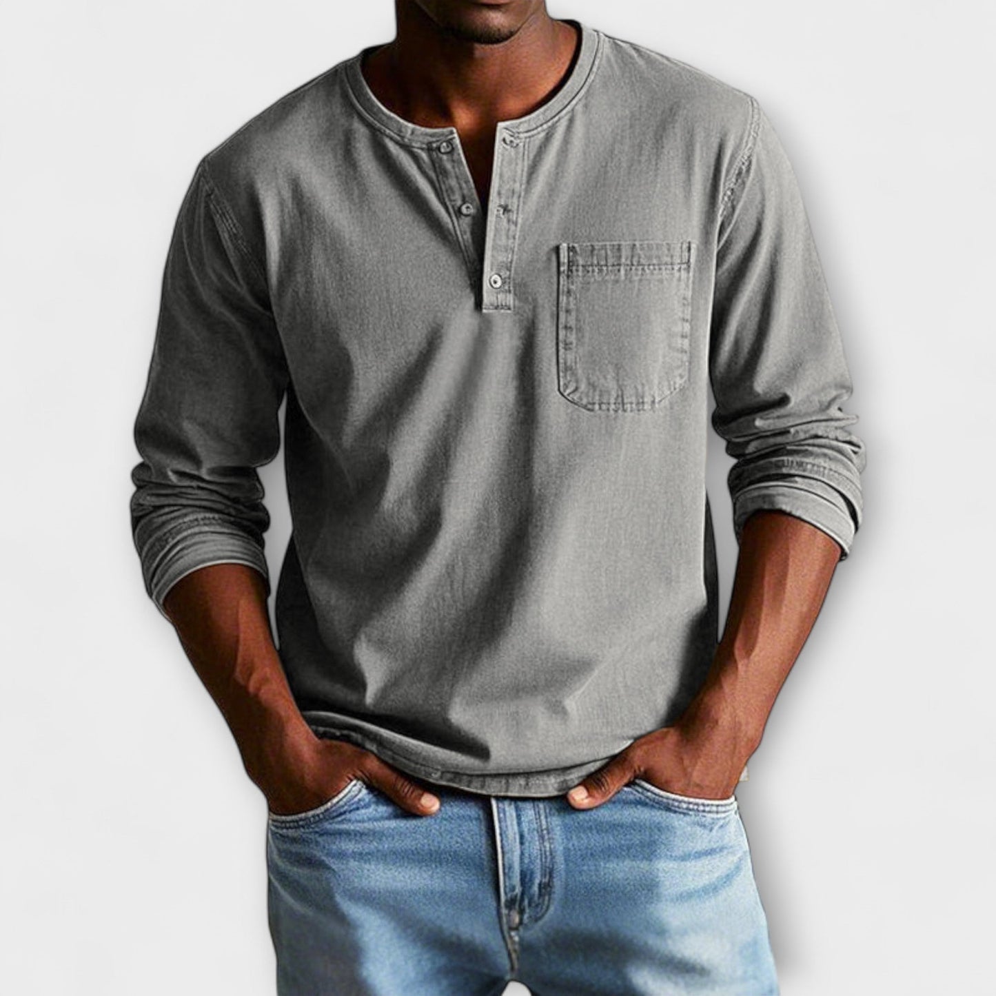 Camisa Casual Hombre – Manga Larga, Retro Chic y Versátil