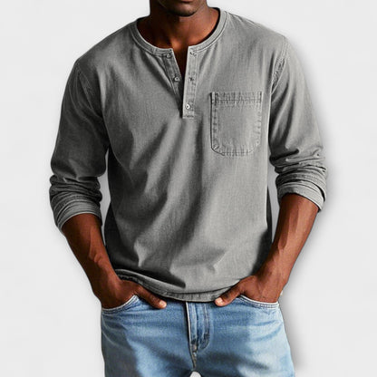 Camisa Casual Hombre – Manga Larga, Retro Chic y Versátil