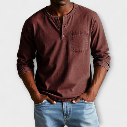 Camisa Casual Hombre – Manga Larga, Retro Chic y Versátil
