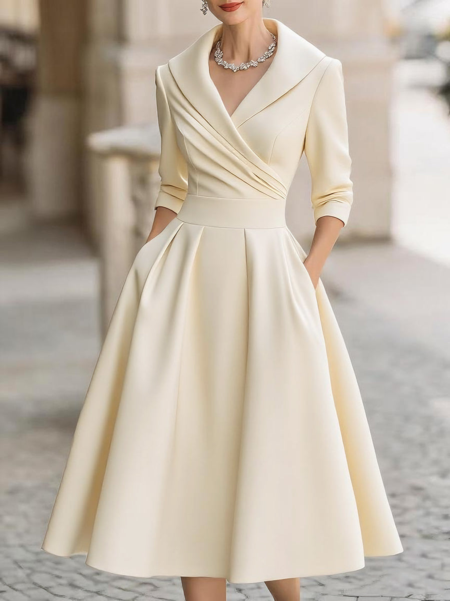 Vestido midi satén cómodo y chic mujer casual o formal