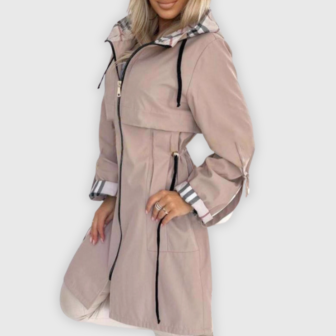 Chaqueta Larga Mujer – Resistente al Agua y al Viento, Perfecta para Exterior