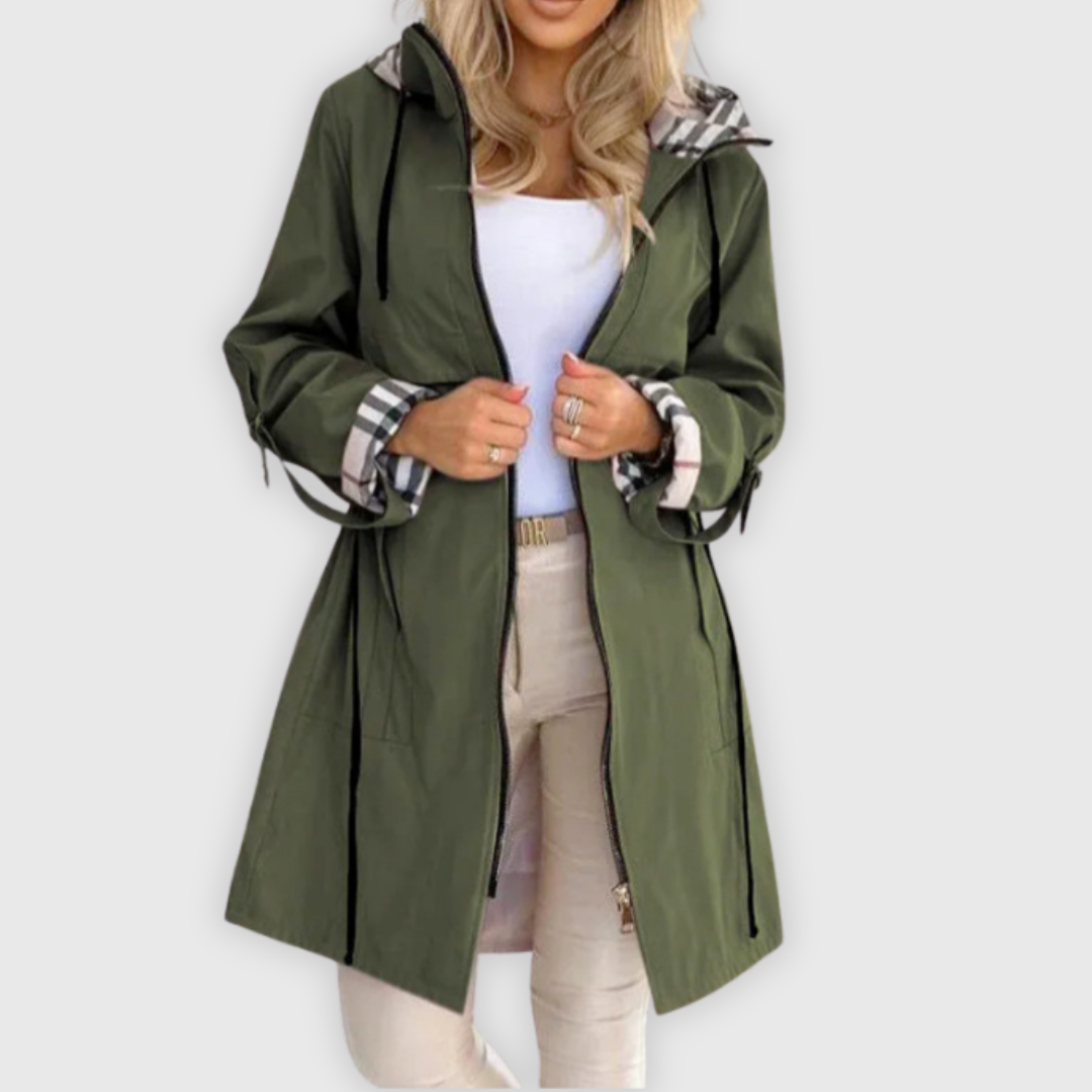 Chaqueta Larga Mujer – Resistente al Agua y al Viento, Perfecta para Exterior