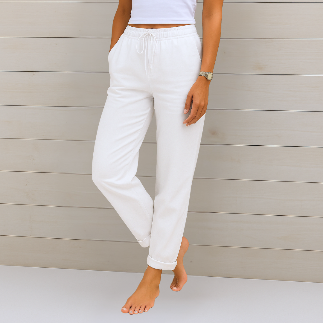 Olivia | Pantalón elástico de lino transpirable de primera calidad