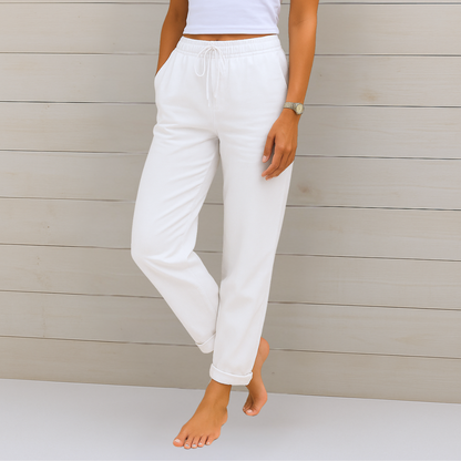 Olivia | Pantalón elástico de lino transpirable de primera calidad