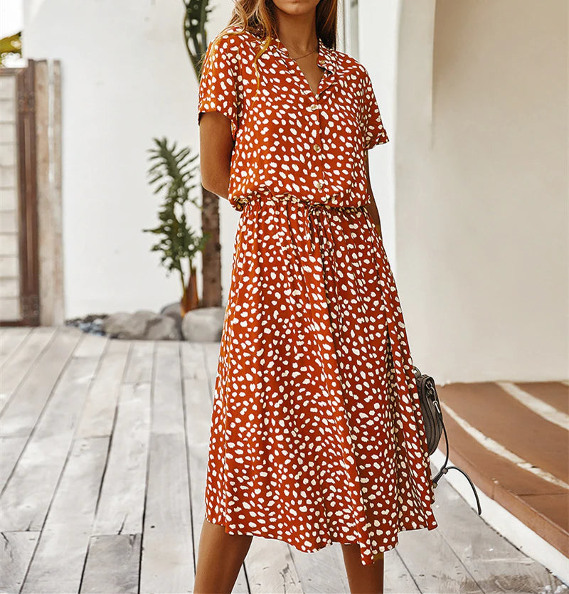 Vestido bohemio estampado, elegante y perfecto