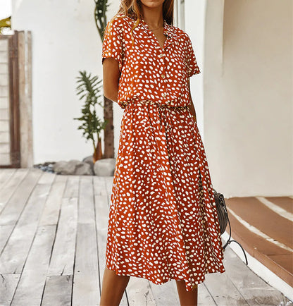 Vestido bohemio estampado, elegante y perfecto