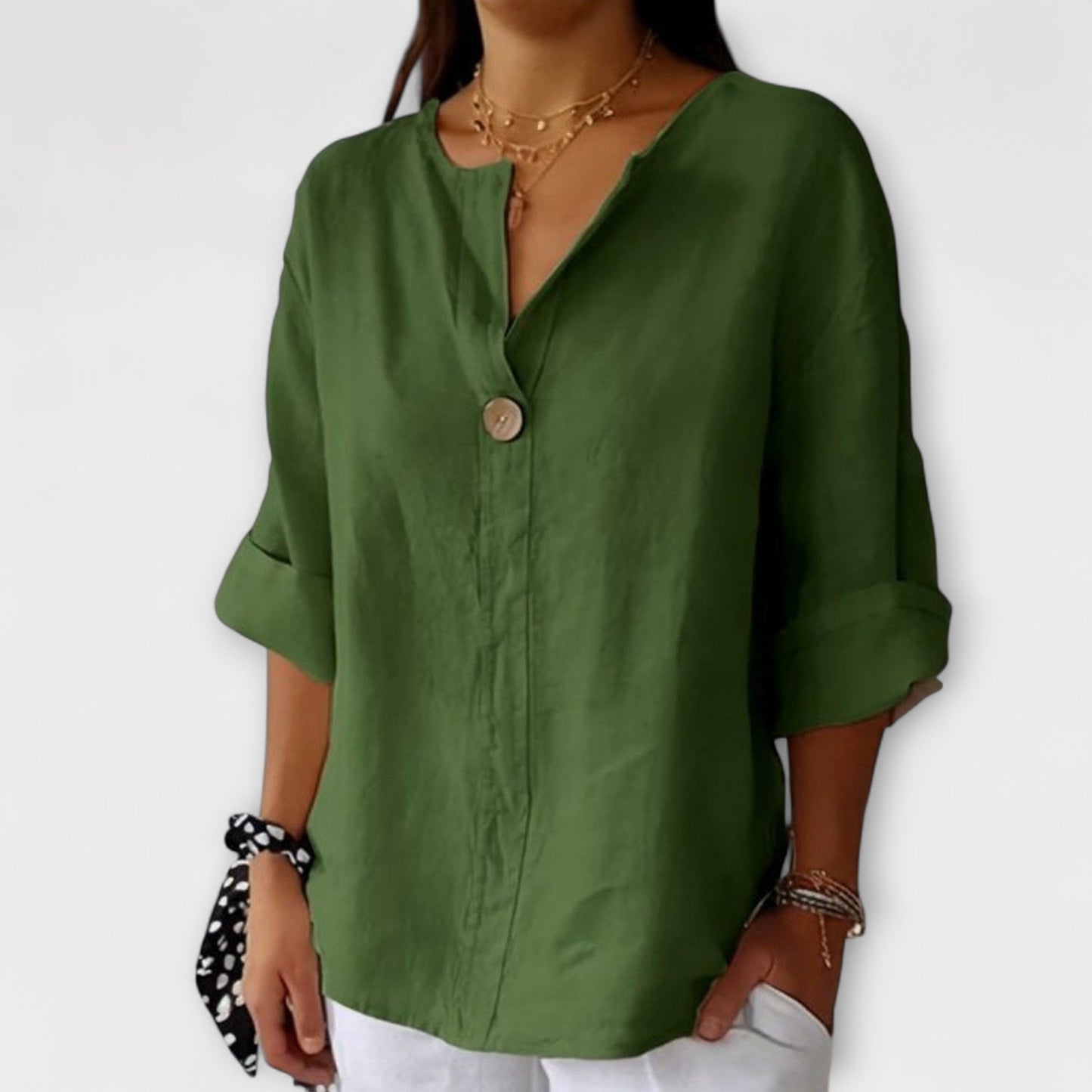 Leanne | Elegante blusa con cuello en V