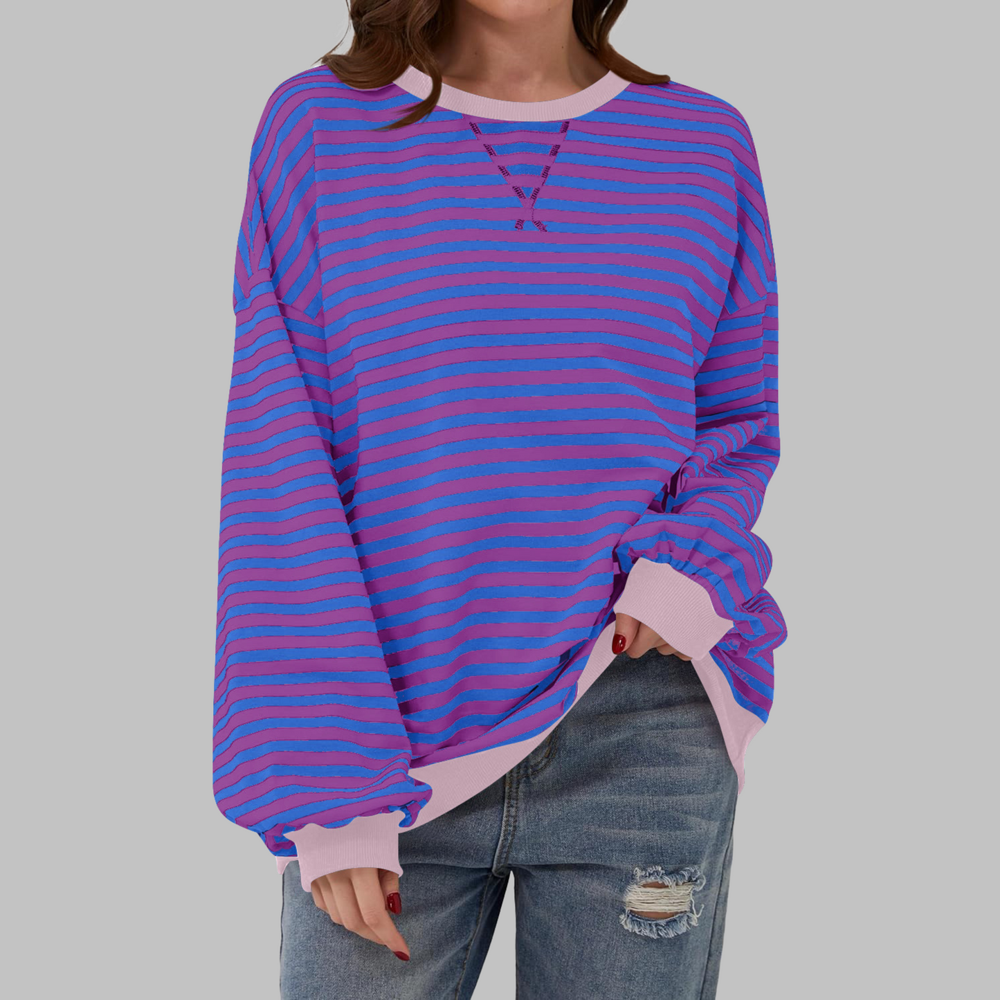 Jersey Casual Mujer – Estilo Rayado, Versátil y Atemporal