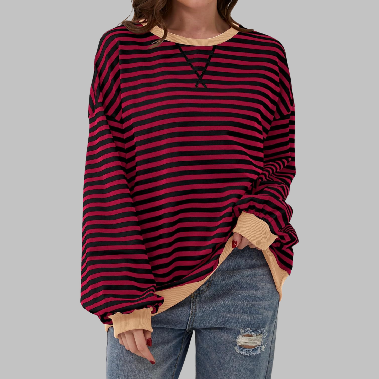 Jersey Casual Mujer – Estilo Rayado, Versátil y Atemporal