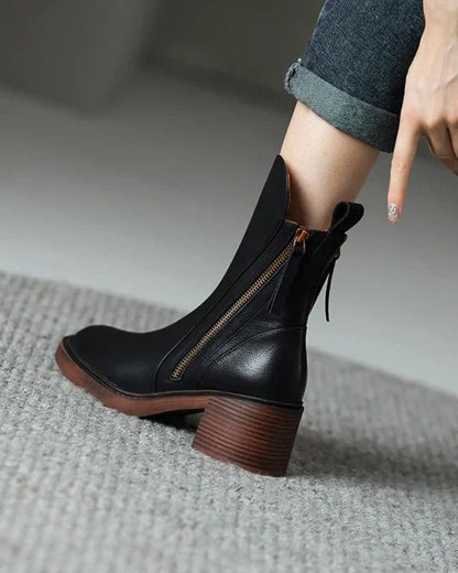 Calzado femenino botines de piel cómodo elegante paseo
