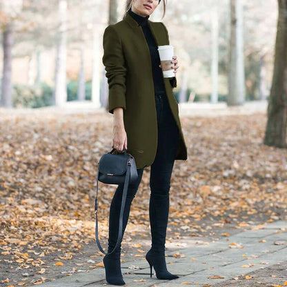 Blazer de lana para mujer con cuello alto: clásico y elegante, ideal para la oficina y el día a día