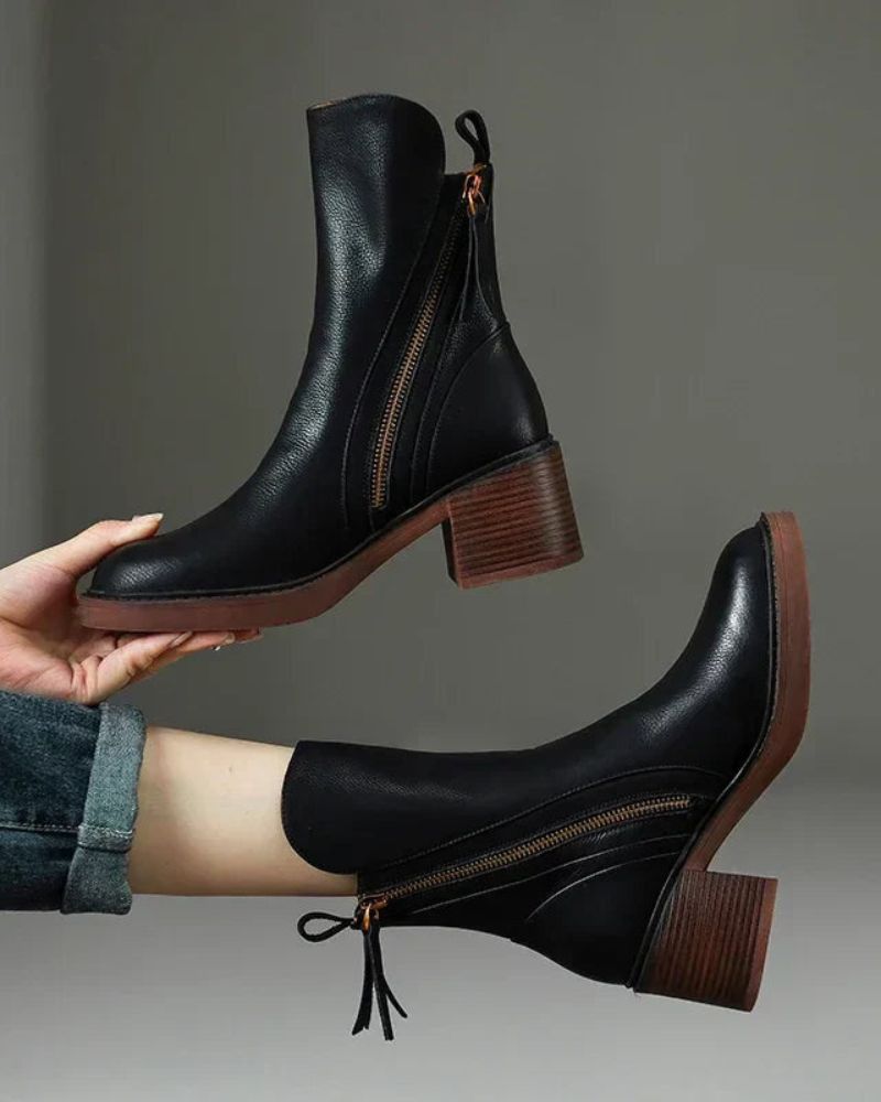Calzado femenino botines de piel cómodo elegante paseo