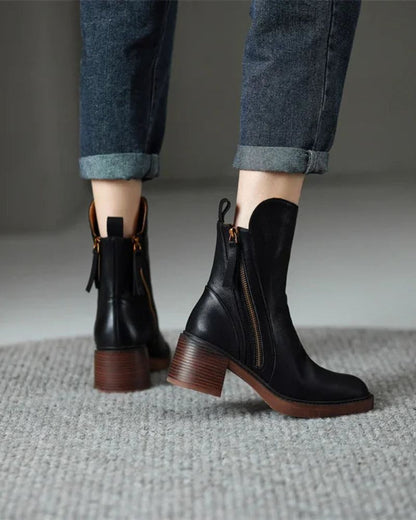 Calzado femenino botines de piel cómodo elegante paseo