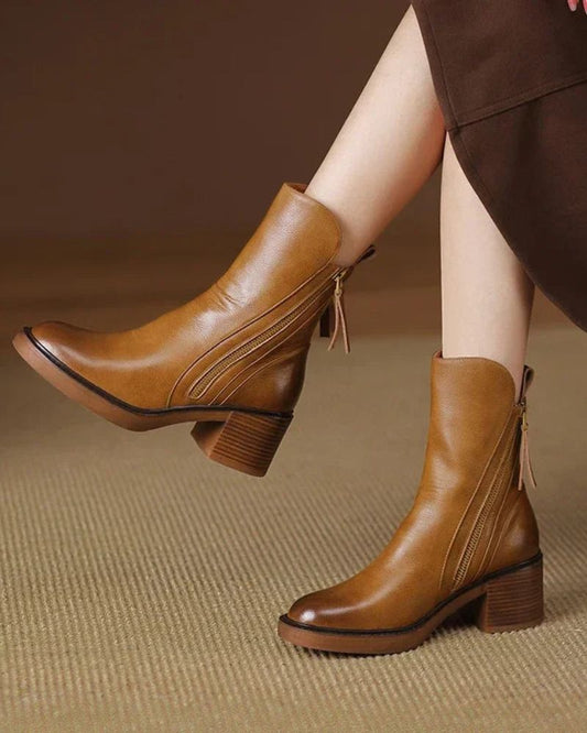 Calzado femenino botines de piel cómodo elegante paseo