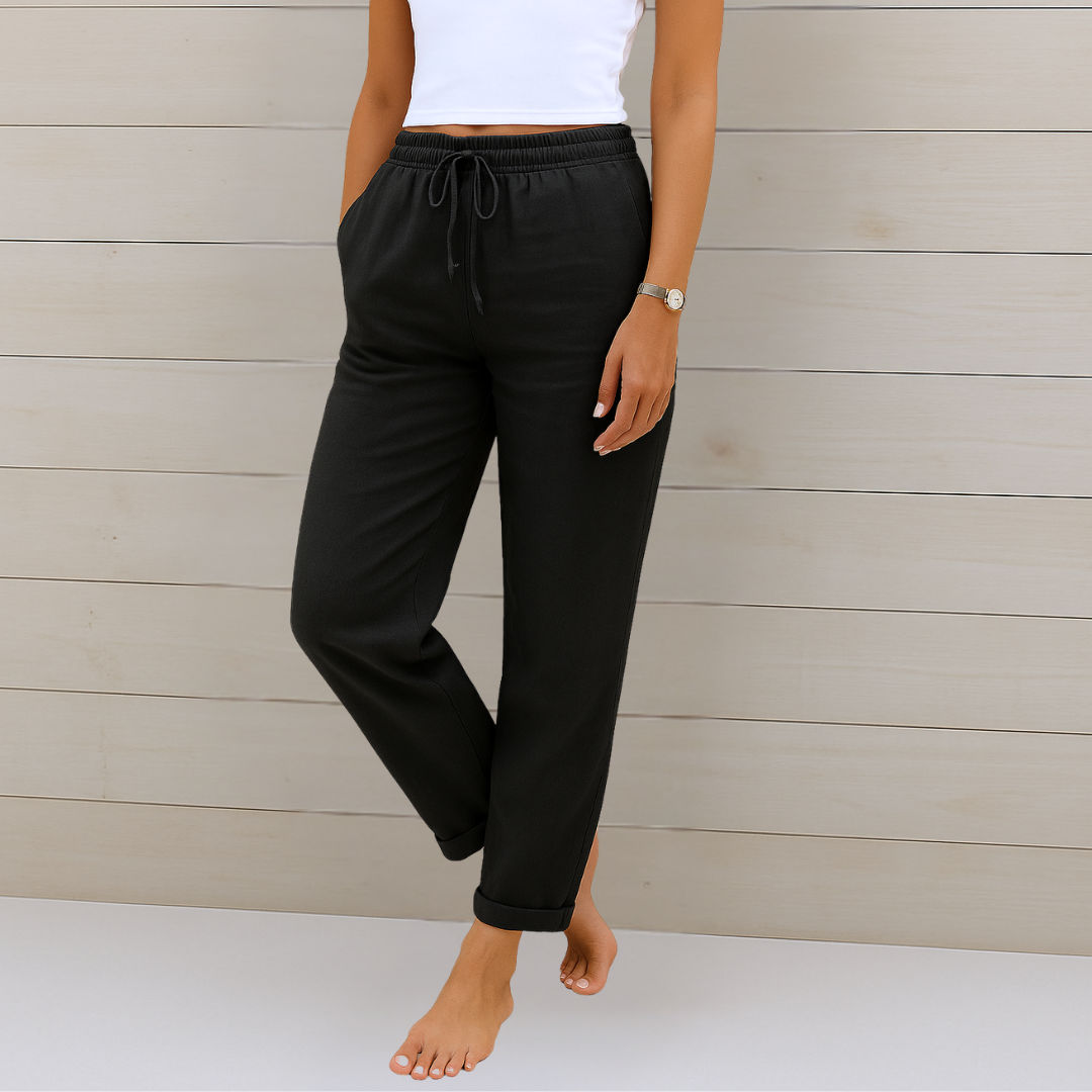 Olivia | Pantalón elástico de lino transpirable de primera calidad