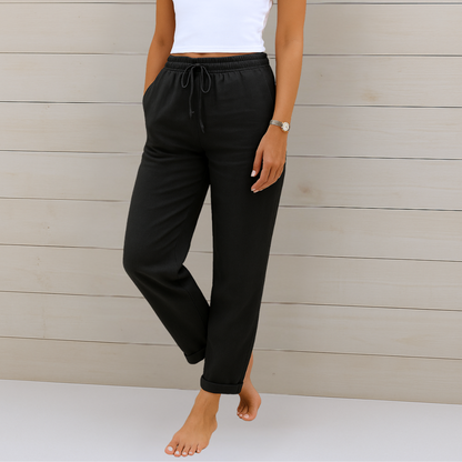 Olivia | Pantalón elástico de lino transpirable de primera calidad