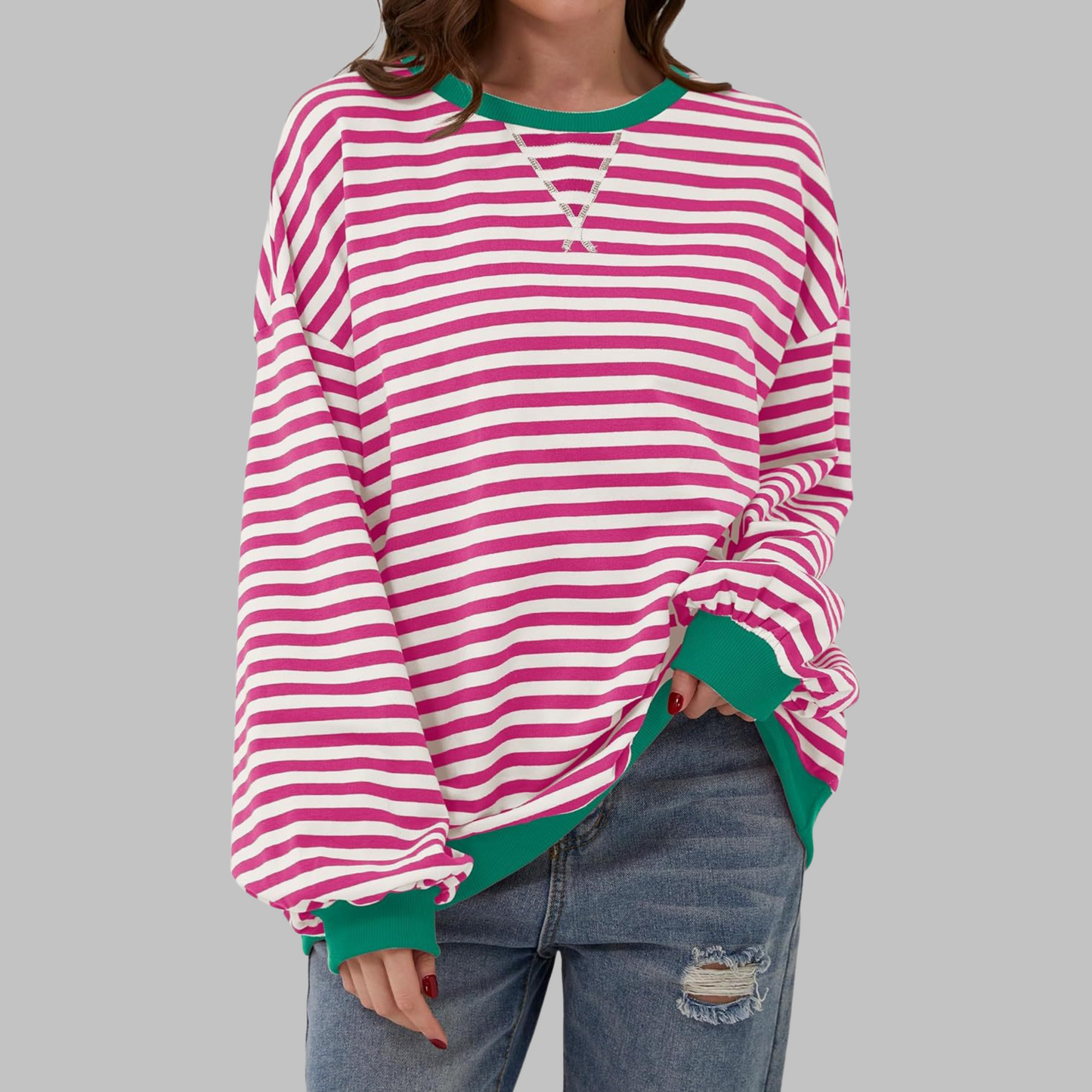 Jersey Casual Mujer – Estilo Rayado, Versátil y Atemporal