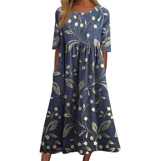 Alisa | Elegante Vestido Midi Bordado Floral