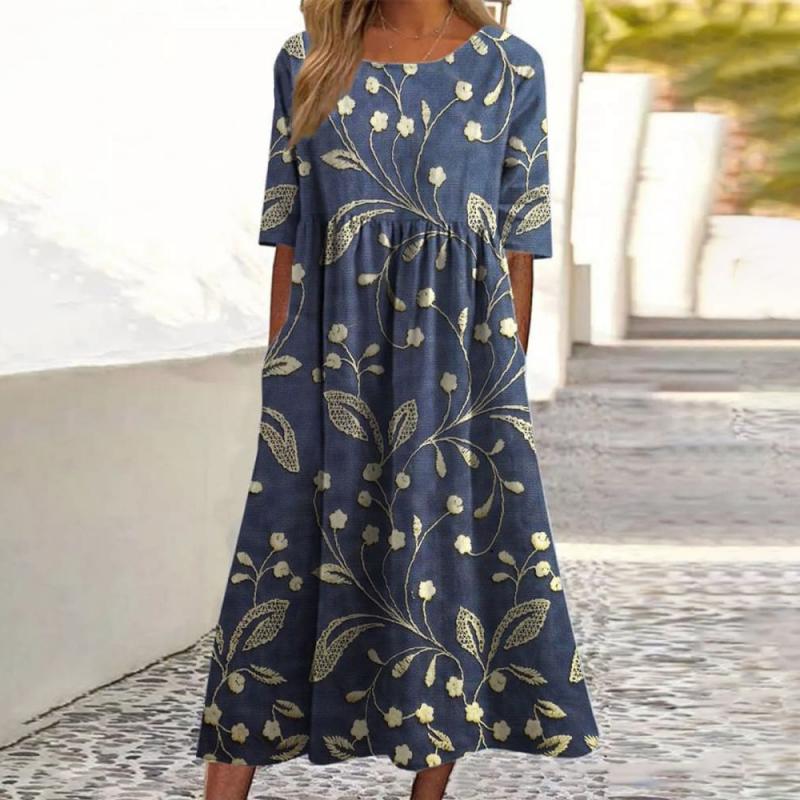 Alisa | Elegante Vestido Midi Bordado Floral