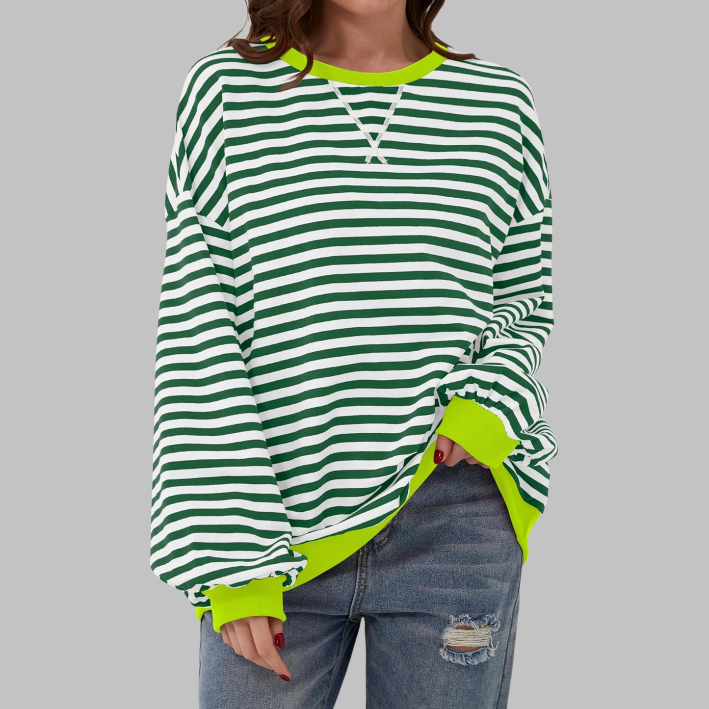 Jersey Casual Mujer – Estilo Rayado, Versátil y Atemporal